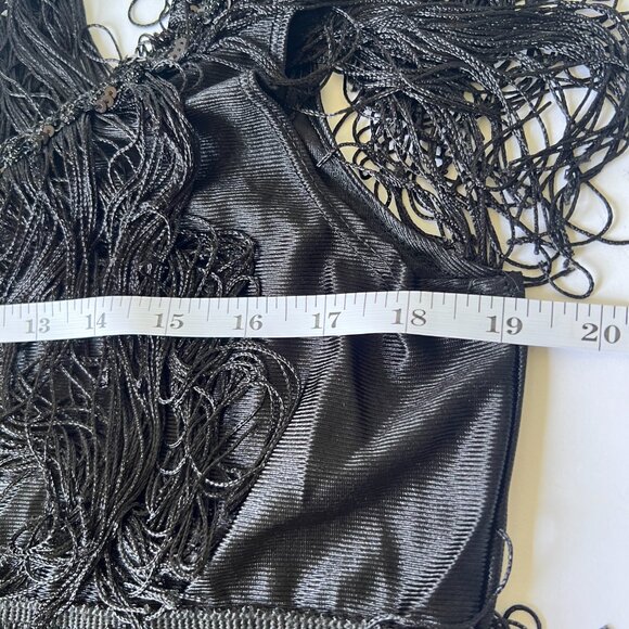 Black Fringe Flapper Dress Set w/ Headpiece, Gloves & Feather Boa – 1920s Gatsby - Picture 8 of 16